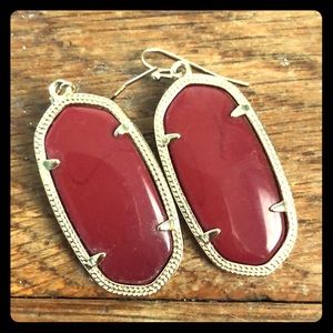 Kendra Scott Elle Gold Dark Red Earrings